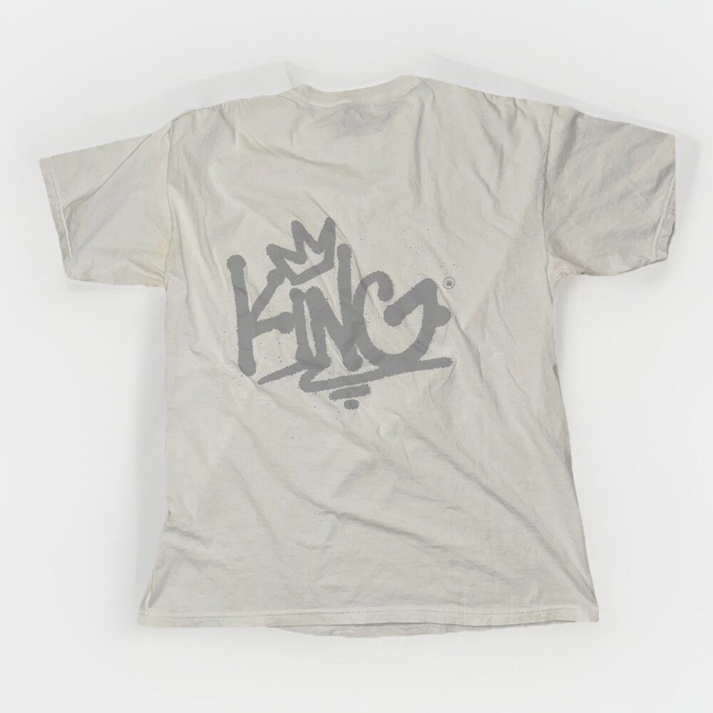 King Streetwear Crown Logo Graphic T-Shirt White XL 21x29 Urban Skate Tee